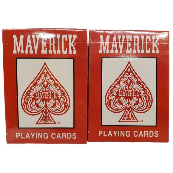Maverick Playing Cards Red Plastic Coated NEW 2 Decks 2010 - Picture 2 of 7